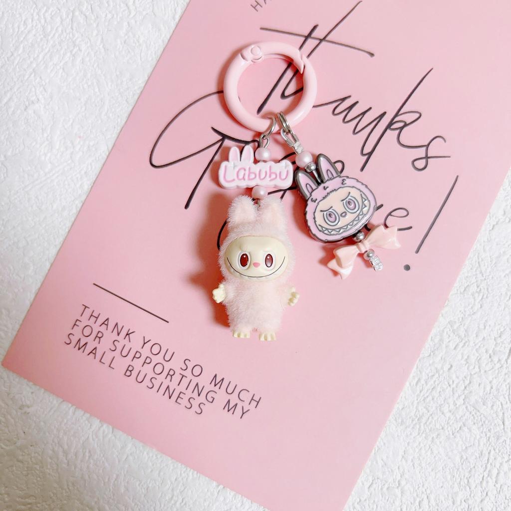Doll Vinyl Sitting Cute Baby Mobile Phone Pendant Keychain Handmade DIY Car Pendant