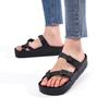 Fashion Smile Women Comfy Slide Sandals Double Buckle Adjustable Buckle EVA Flat Sandals Women Lightweight Thick Non Slip Sole Sandals