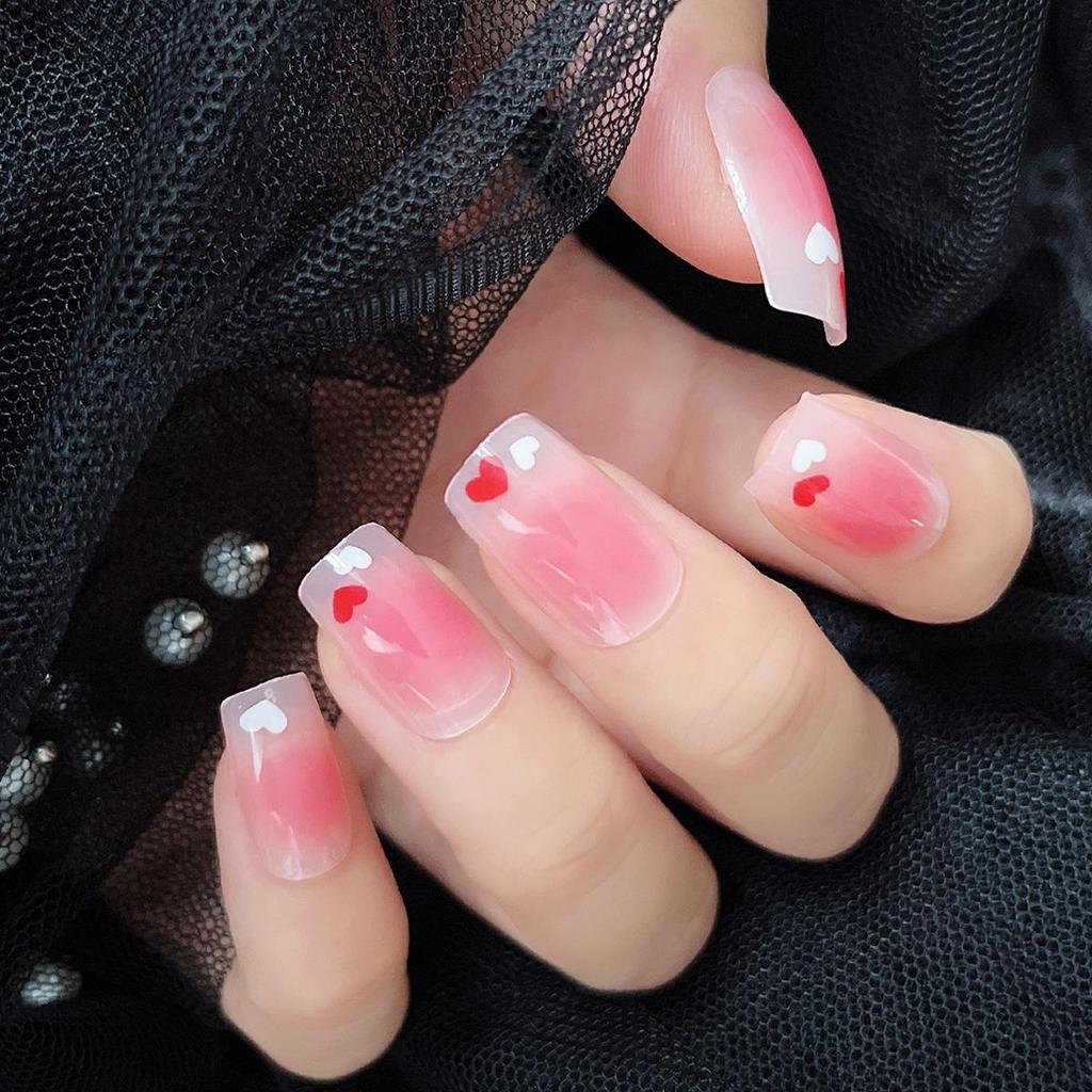 24-Piece French Style Detachable Nail Art Set with Stickers