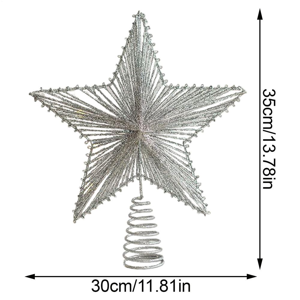 

Christmas Tree Top Decoration Metal Star Shaped Gold Shining Tree Top Decoration With Sparkling Design Christmas Tree Topper срібний