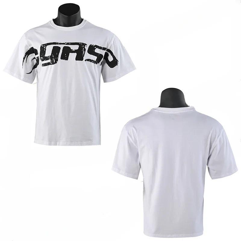 Nuova Maglietta Corta in Cotone Larga da Uomo per Allenamento Fitness Taglia Grande Assorbente il Sudore Top Oversize Sport Bodybuilding Mezza Manica Uomo Donna Estate Nuova T-shirt