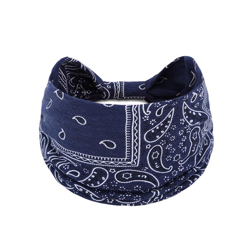 Women's Paisley Sport Yoga Headband - Sweat-Absorbing, Elastic Cotton, Bohemian Style