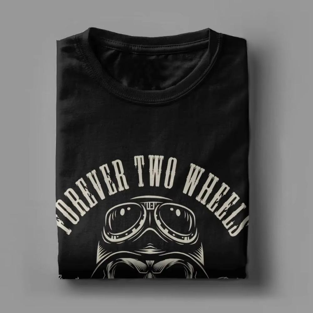 Crazy Motorcycle Vintage Rider Ride To Live T Shirt Men Women 100% Cotton Forever Two Wheels Tees Shirt Printing Clothing