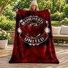 FC Manchester Blanket Flannel Blanket Soft Cozy Plush Throw for Sofa Bed Lightweight Home Decoration Gifts for Christmas Various Holidays