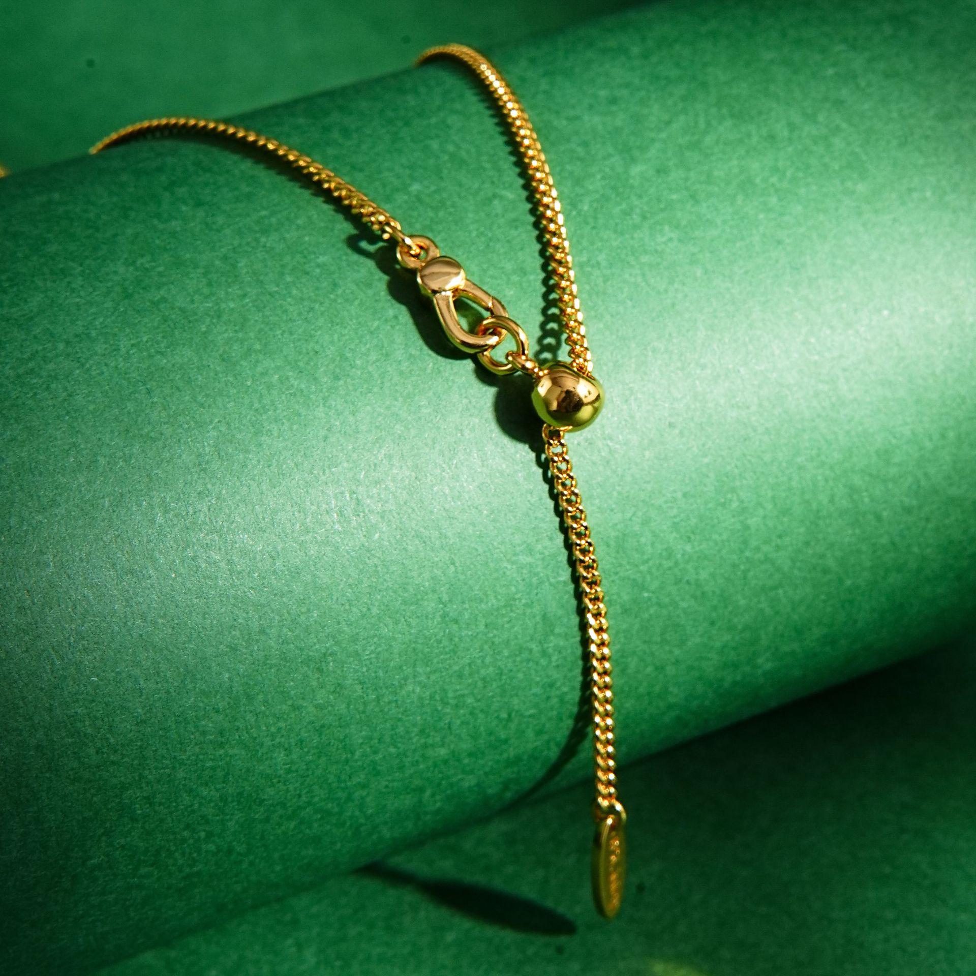 Унисекс регулируемый чокер с цепочкой и бусинами