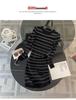 Spring Elegant Striped Knit Dress - Black