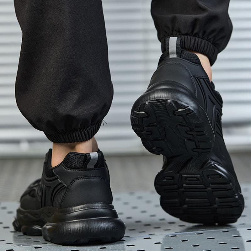 Black Safety Shoes Men Lightweight Comfort Work Sneakers Puncture-Proof Steel Toe Shoes Work Boots Protection Shoes Non-Slip