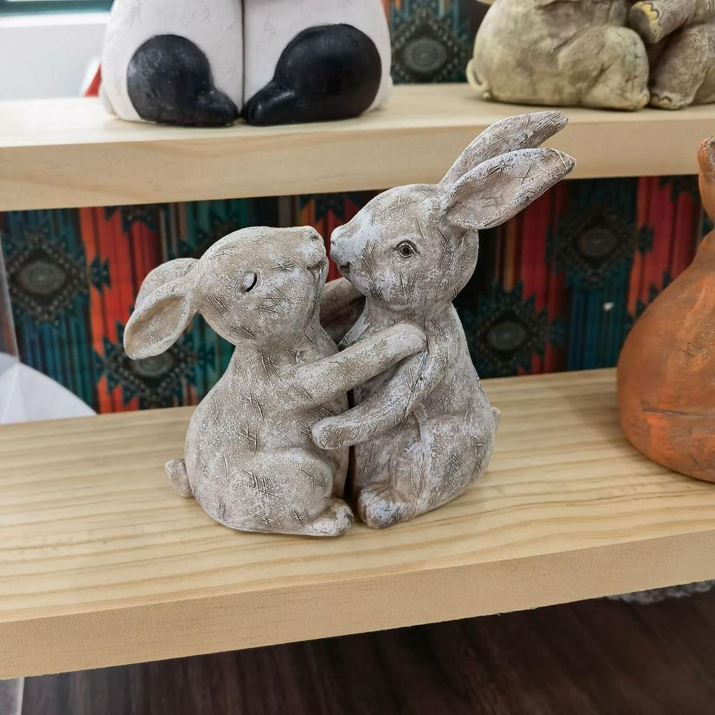 Animal Love Statue Fox Rabbit Hug Sculpture Resin Courtyard Garden Landscape Wedding Anniversary Gift Home Decor