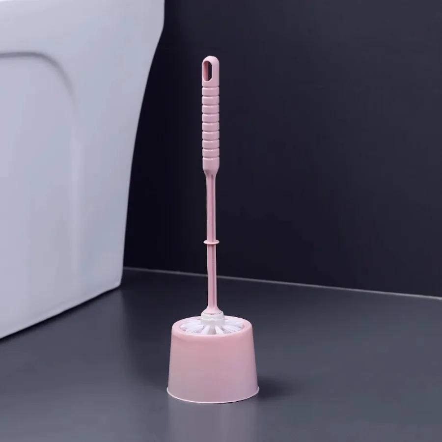 Household Elegant Toilet Brush Set Toilet Cleaning Brush Toilet No Dead Angle Brush Long Handle Soft Hair Toilet Cleaning Brush