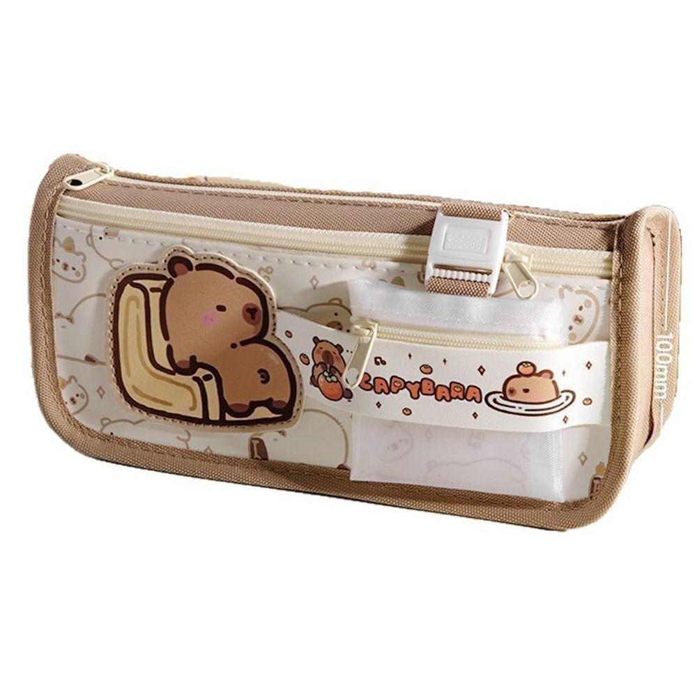 Capybara Pencil Case Multilayer Stationery Bag Multifunctional Stationery Storing Bag  Gift