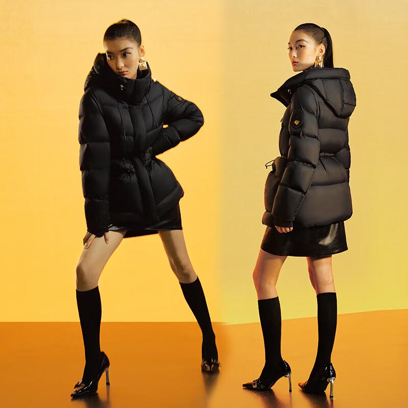 Qianrengang Women's Mid-Length Goose Down Puffer Jacket