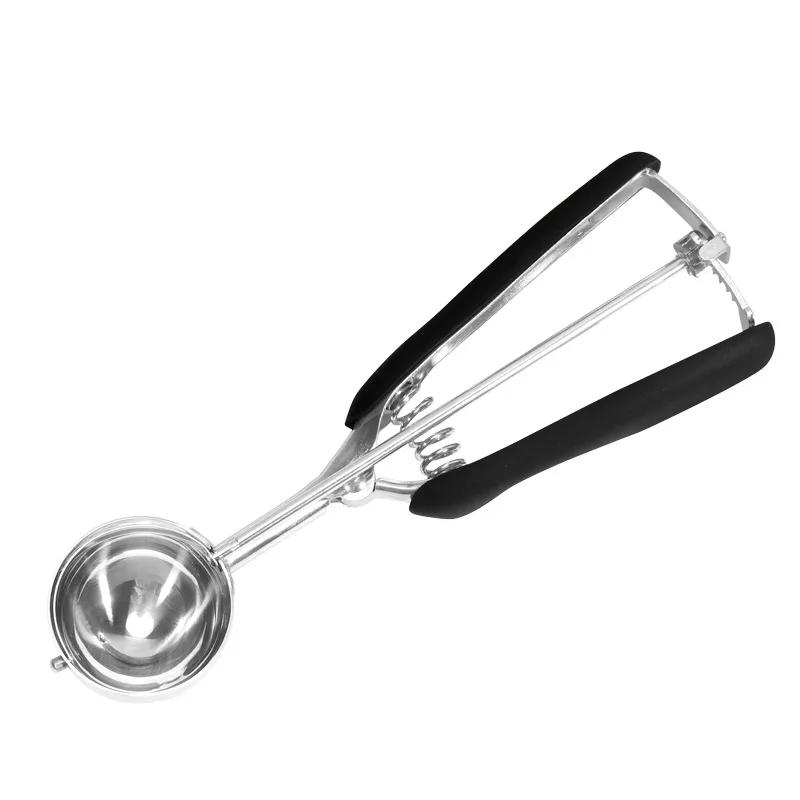 

Stainless Steel Ice Cream Spoon 3/4/5cm 1pc Multifunctional Fruit Potato Mash Scoop with Spring Handle Kitchen Tool VIE LENTE 4cm чорний