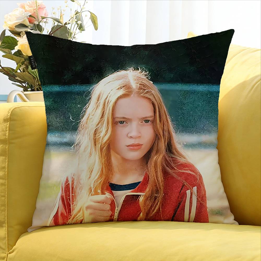 Sadie Sink Stranger World Various Sizes Square Pillow Case For Car Home Bedchamber Decor