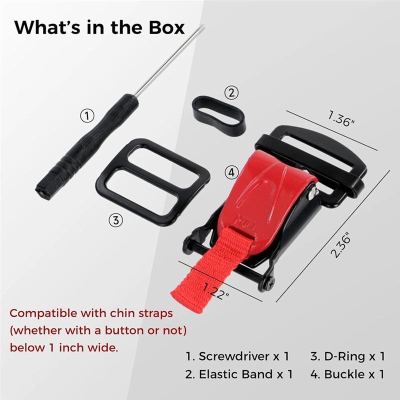 Kit de Substituição de Fivela de Liberação Rápida para Capacete, Capacete com Catraca para Tira do Queixo Até 1 Polegada, Capacete de Motocicleta-M53K