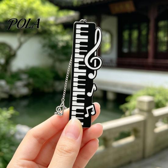 Piano Key Bookmark Bookmark, Stainless Steel Music Note Page Marker, Musical Decorative Elegant Book Accessory for Lovers, Black White Reading