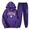 Winter New Men's Casual Sports Loose Personalized Print Youth Fashion Trend Personal Wear Hoodie Set