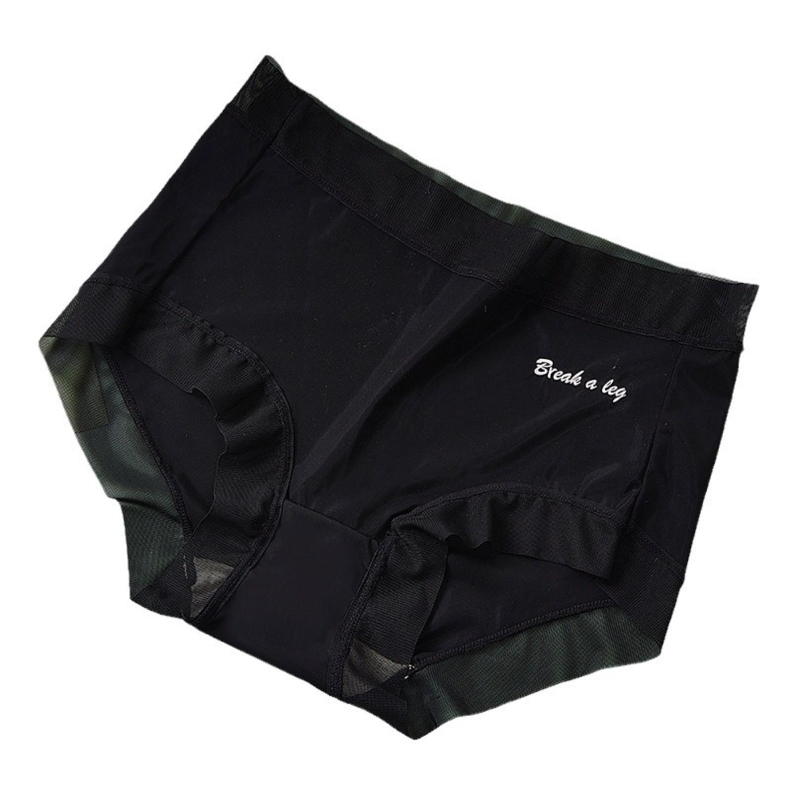 

Летнее бесшовное женское нижнее белье из ледяного шелка, с высокой талией, большого размера, для живота, дышащее, с эффектом лифтинга бедер, плюс трусики XL чёрный