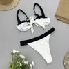 Black White Two Piece Bikinis Set Sexy Swimwear Women Micro Biquini Swimsuit Female Bathing Suit Bodysuit Summer Beach Wear