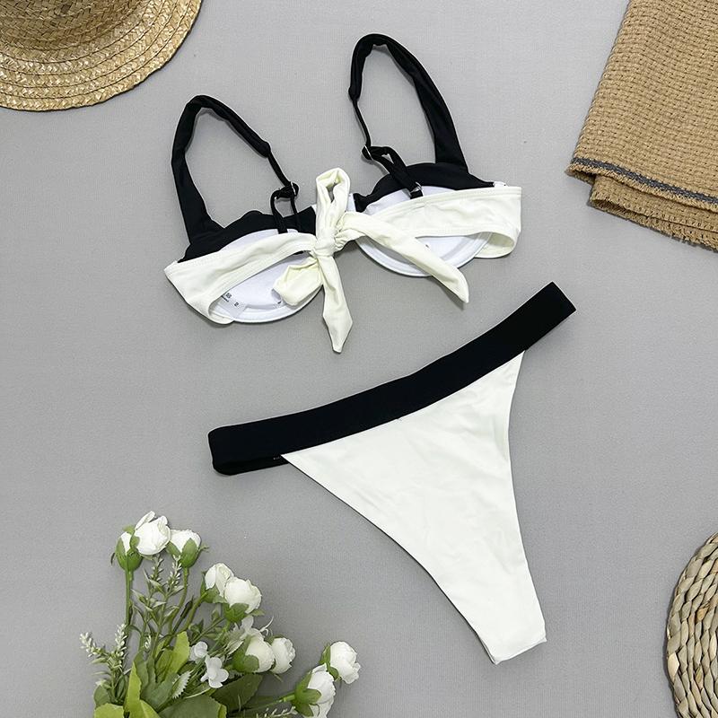 Black White Two Piece Bikinis Set Sexy Swimwear Women Micro Biquini Swimsuit Female Bathing Suit Bodysuit Summer Beach Wear