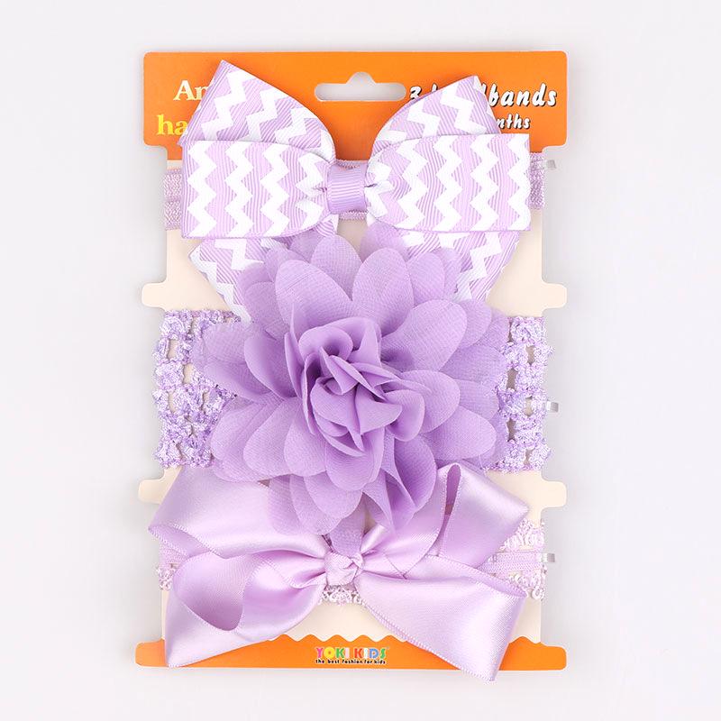 Children's Red Bow Headband Set: 3-Piece Elastic Baby Girl Hair Accessory