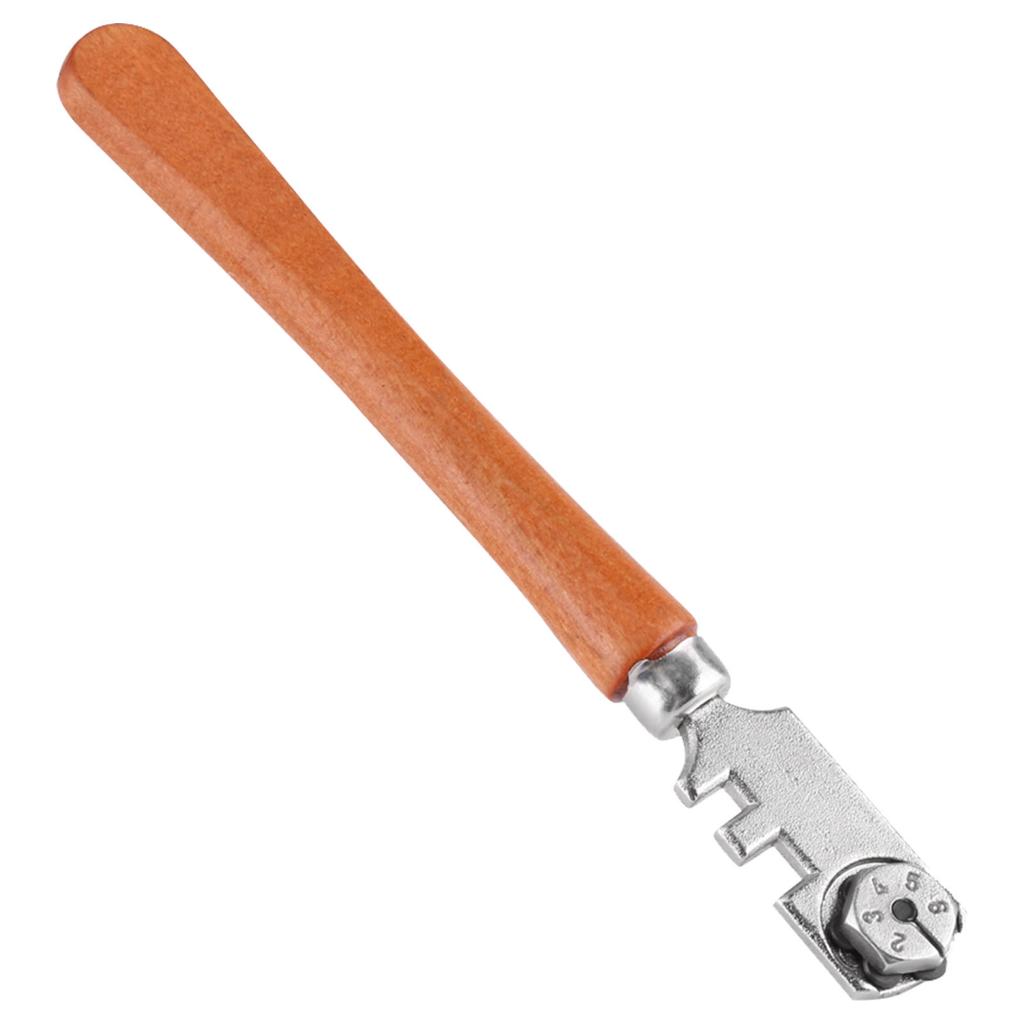 130MM Professional Six Wheel Glass Cutter Craft Cutting Kit Tool with Wooden Handle