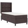 Box Spring Bed with Pillow Dark Brown 200 X 80 Cm Fabric