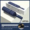 12-Rib Folding Umbrella for Sun and Rain Protection