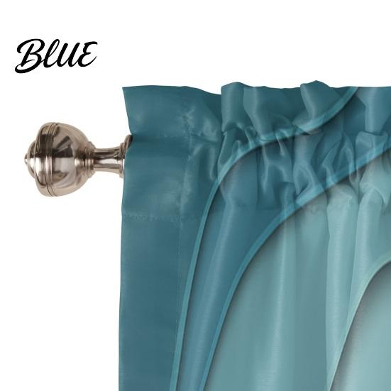 Blackout Curtain Valance Rod Soft Wave Sunshade Color Ocean Windows Gradient Decorative Aesthetic Pocket Window