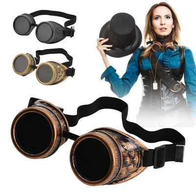 Steampunk Motorradbrille Retro Fahrbrille Sonnenbrille Gothic Stil Fahrerbrille Schutzglas für CosplayDekorationen