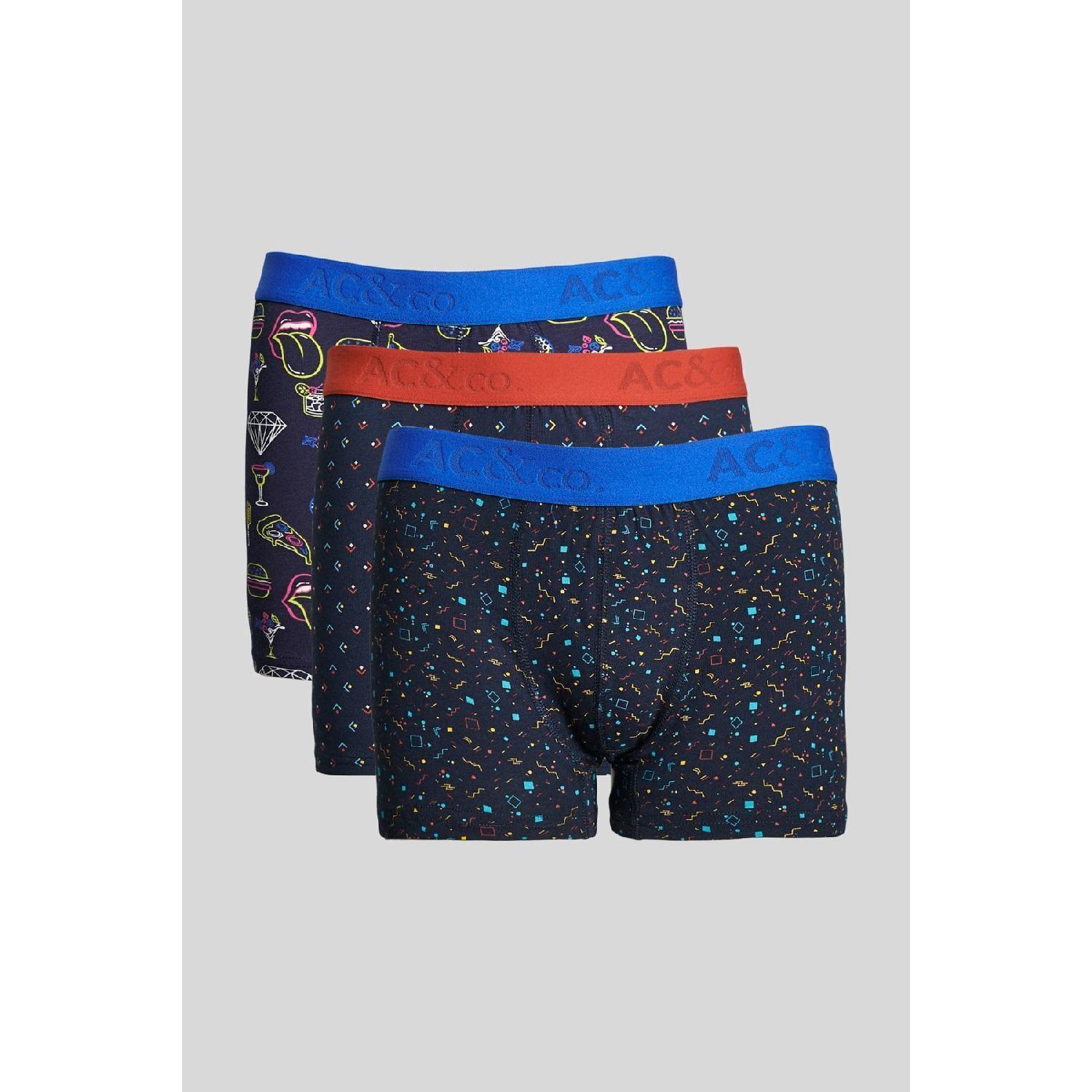 

Men s Navy Blue 3-piece Cotton Flexible Boxer Pack S