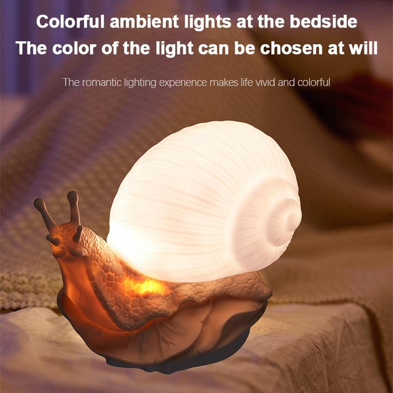 Snail Night Light Cute Lamps Bedside Desk Colors Night Light Gift for Christmas Girls Boys Kids Room Decoration
