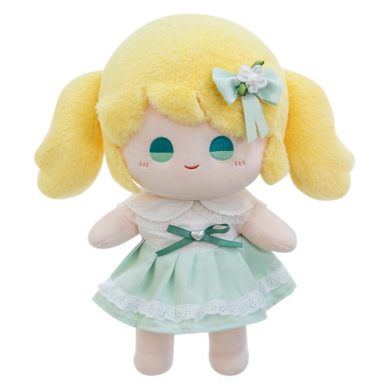 Little Girl Wearing A Skirt Cotton Doll Girl Sleeping Comfort Hug Cloth Doll Girl Heart Birthday Gift