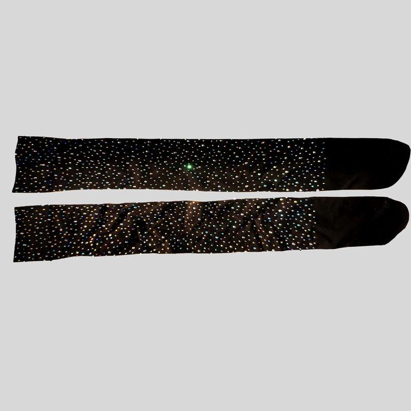 Mujer Calcetín Largo Negro Sexy Pedrería Lencería Calcetín Largo Hasta el Muslo Por Encima de la Rodilla Medias Lolita Niñas Calcetines Cálidos hasta la Rodilla Cosplay