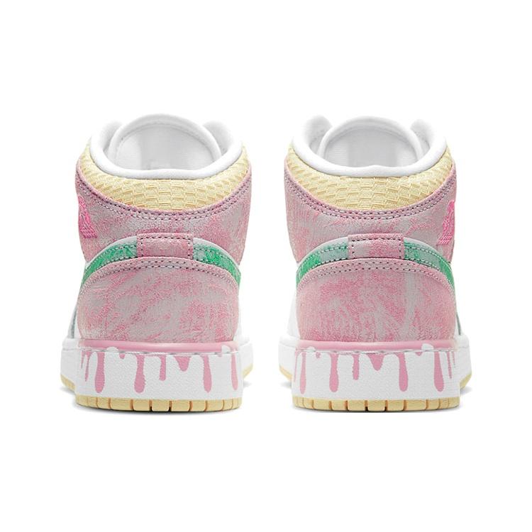 Air Jordan 1 Mid SE GS Ice Cream Kinder-Sneaker Weiß Arctic-Punch Pale-Vanilla DD1666-100