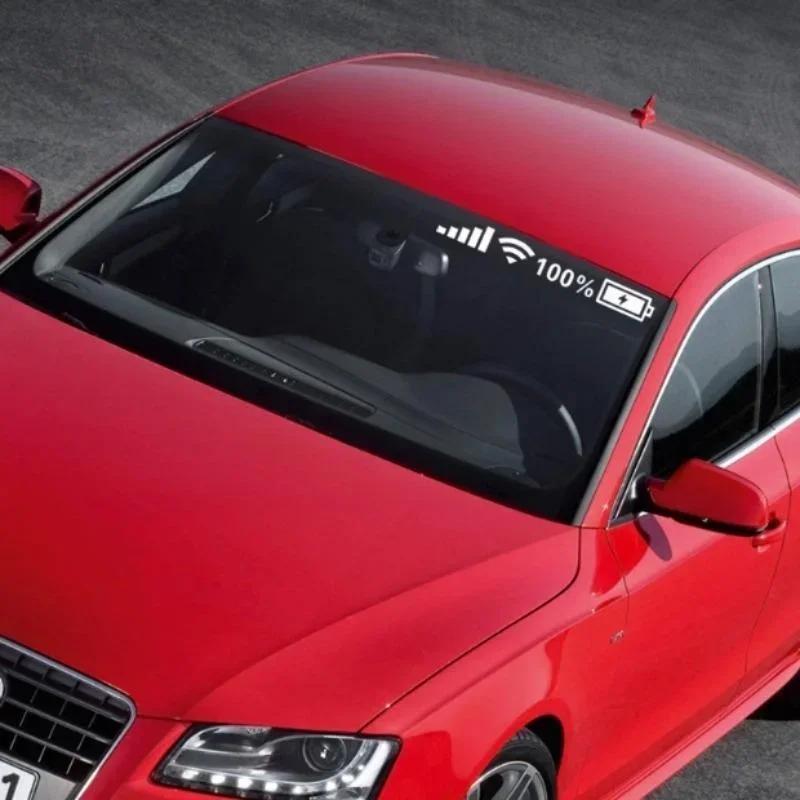 Vtipné reflexní samolepky na auto s ukazatelem úrovně baterie WiFi Barevná dekorace Loga Samolepky na karoserii Zadní sklo auta Auto samolepka