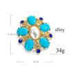 Medieval vintage style palace style brooch, Baroque gemstone, round retro light luxury brooch, high-end chest flower