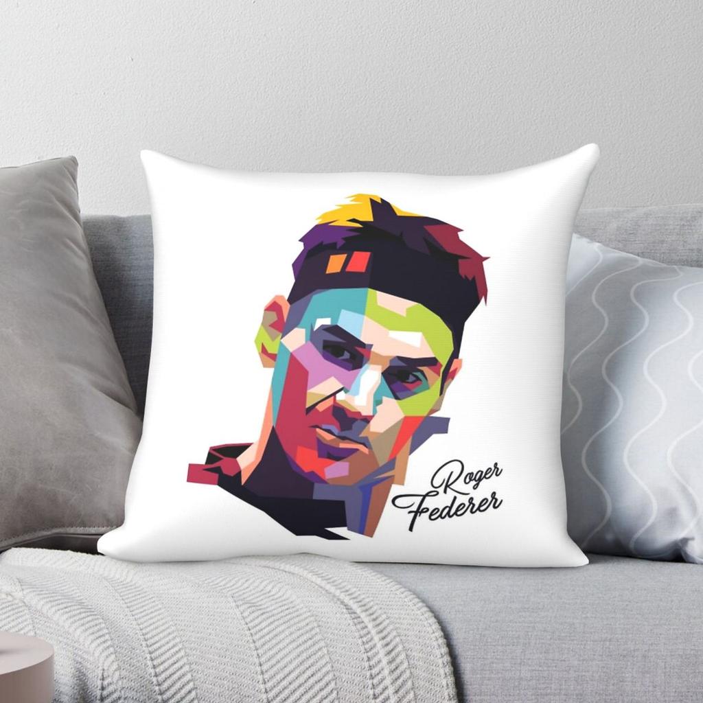 Roger Federer Tennis Quadrat Kissenbezug Polyester Leinen Samt Bedruckt Reißverschluss Dekor Zierkissenbezug Bettkissenhülle Großhandel