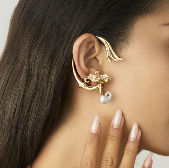 

Simple Mermaid Earrings for Women Fashion Daily Party Ear Accessories Design Hip-Hop Single Earrings Fine Interesting Jewelry