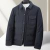 Mens Down Jacket Winter Warm Thickened White Duck Puffer Coat Casual Business Style Mid-Length