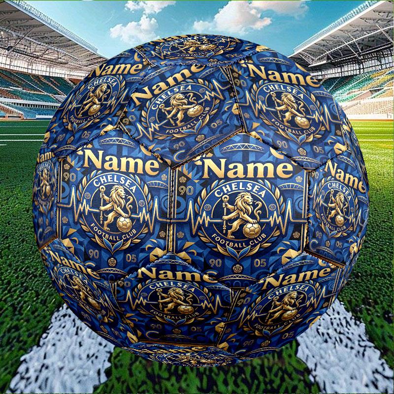 Custom Name Personalized Chelsea Football Club Print Size 5 Soccer Ball Training & Match Football, for Team, Kicking, Gift for Football Enthusiasts