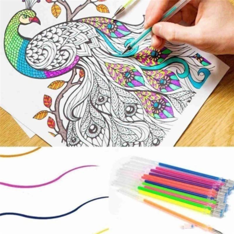 24 Colors Colorful Gel Pen Refills Multicolor Glitter Pen Ink Refills for Scrapbooking Drawing