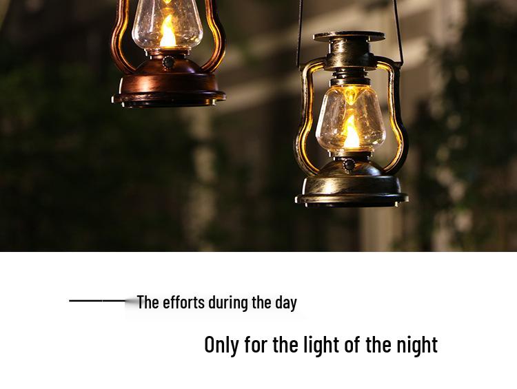 Vintage Solar LED Horse Lantern: Outdoor & Garden Decorative Flame Candle Light