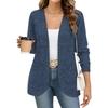 Cardigan décontracté à manches longues de couleur pour femme, haut en maille à ouverture sur le devant pour un usage quotidien