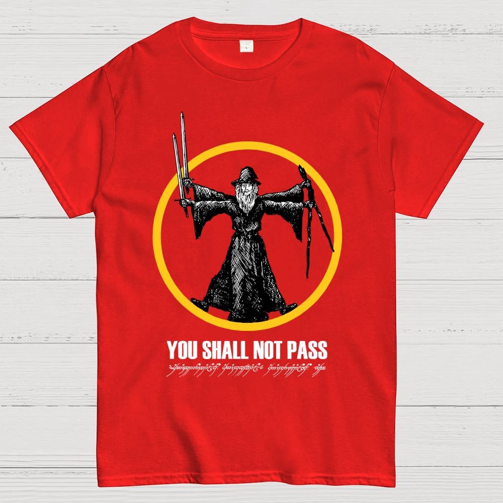 Vitruvian Gandalf- You Shall Not Pass Geek Cotton T-Shirt
