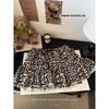 Kumikumi Design Lace-up Leopard Print Frill Skirt Women's Autumn Chic Age-Reducing Loose Slimming Short dress