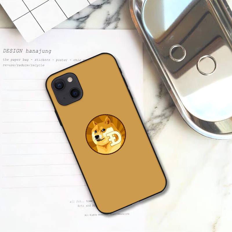 Roztomilý pouzdro na telefon Dogecoin Doge pro iPhone 11 12 Mini 13 14 Pro XS Max X 8 7 6s Plus 5 SE XR skořepina