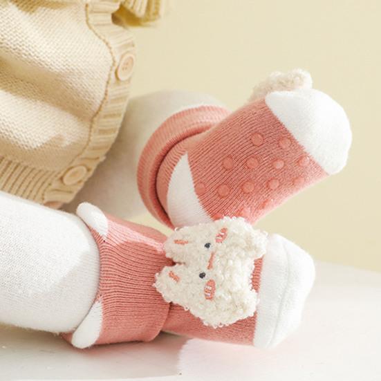 1 Paar elastische, dickere Babysocken aus Baumwolle, schöne, gut gewebte Kleinkindsocken für zu Hause