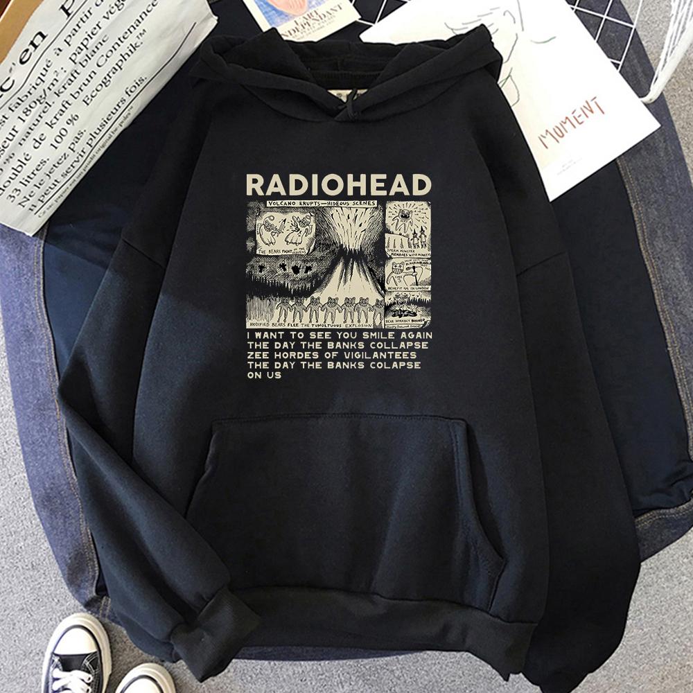 

Толстовка с принтом RockIndie Rock Radiohead Unisex/Wo Unisex Пуловеры Толстовки с капюшоном Длинные рукава Флис Уличная одежда Harajuku Unisex Топы Толстовки 2XL