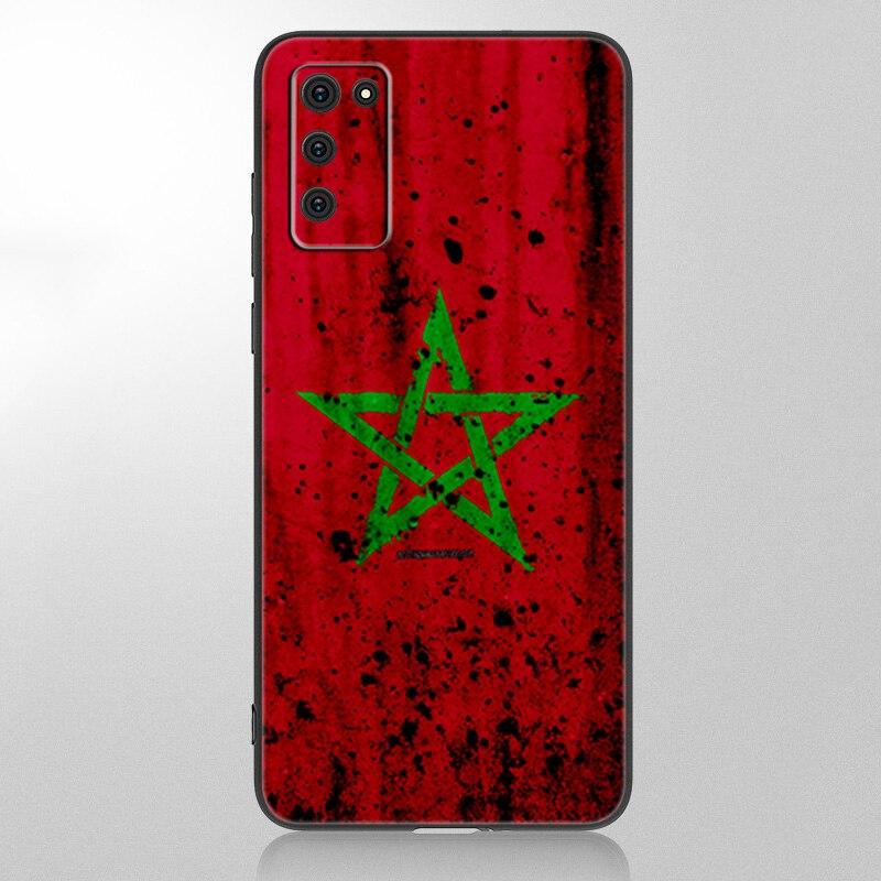 Morocco Flag Coat Of Arms Case For Samsung Galaxy A12 A02S A22 A32 A52 A72 A71 A51 A41 A31 A21 A11 A50 A70 A10S A20S Black Cover