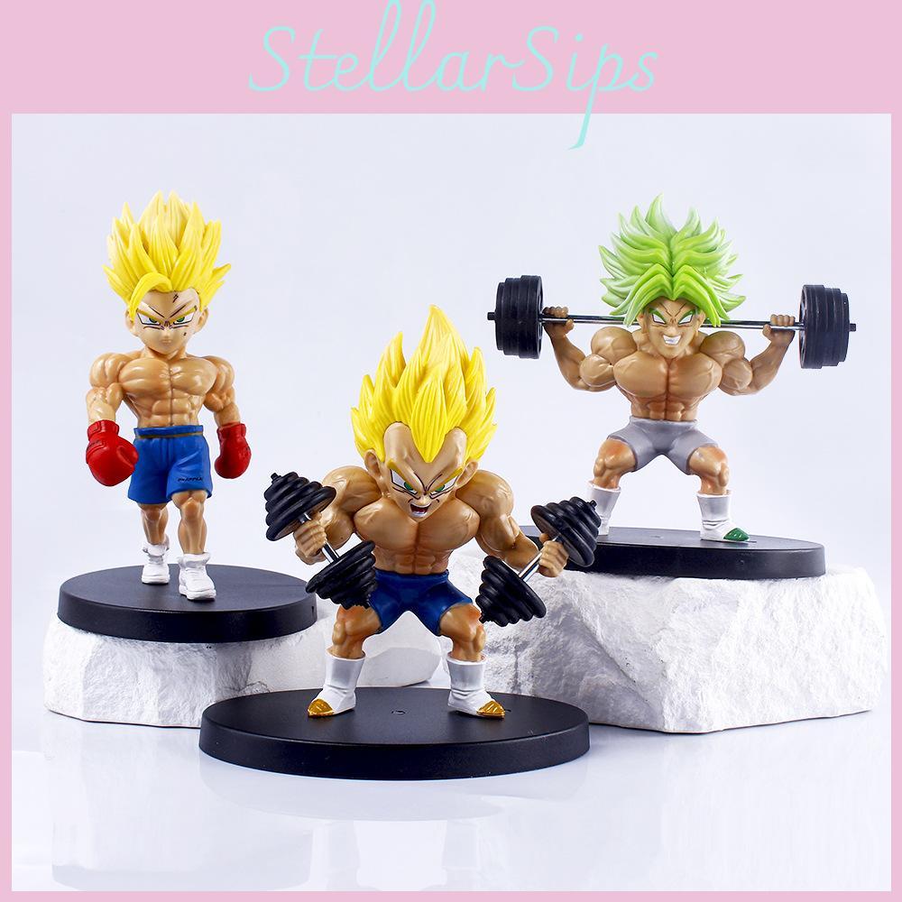 Dragon Ball Anime Peripheral Handicrafts Fitness Muscle Goku Saiyan Model Ornaments Cross-border Wholesale